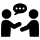 Icon sich unterhaltende Personen