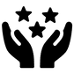 Icon Hände mit Sternen